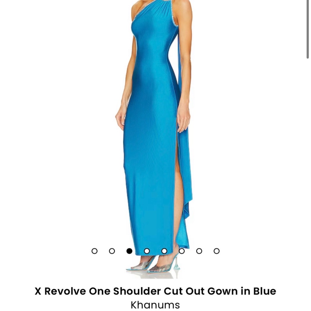 One Shoulder Cut Out Gown in Blue